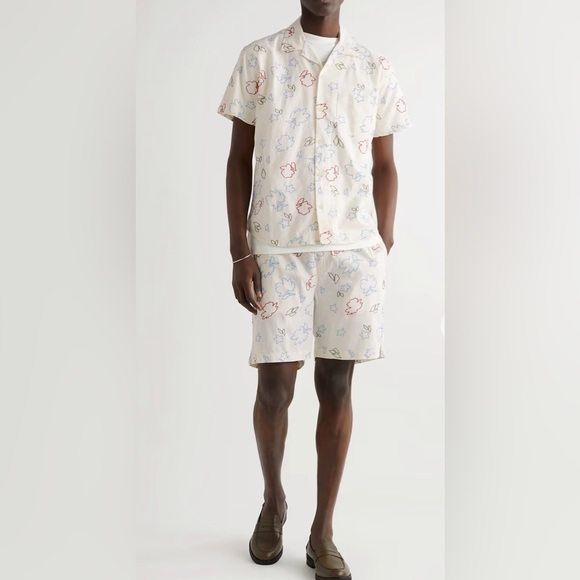 Corridor NYC linen shirt and shorts two piece set - Picture 1 of 5